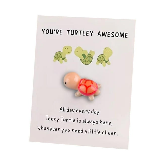 CTDWNT Pocket Turtle Hug & Cheer Up Card,Youre Turtley Awesome,Thank You Note Cards Greeting Card,Pocket Hug Token & Greeting Card for Friends Family