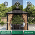 thumbnail image 3 of Clouddwell 10' x 10' Gazebo for Patio, Gazebo Pergola with Sloped Roof, Large Wall-Mounted Heavy Duty Awnings, for Deck, Patio and Backyard,Brown, 3 of 8