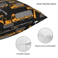 thumbnail image 3 of Fuzoiu Yellow Excavator Print Square Pillow Cover,Hidden Zipper Design,Luxury Square Pillow Case, Throw Pillow,Couch Cushion-22"x22", 3 of 7