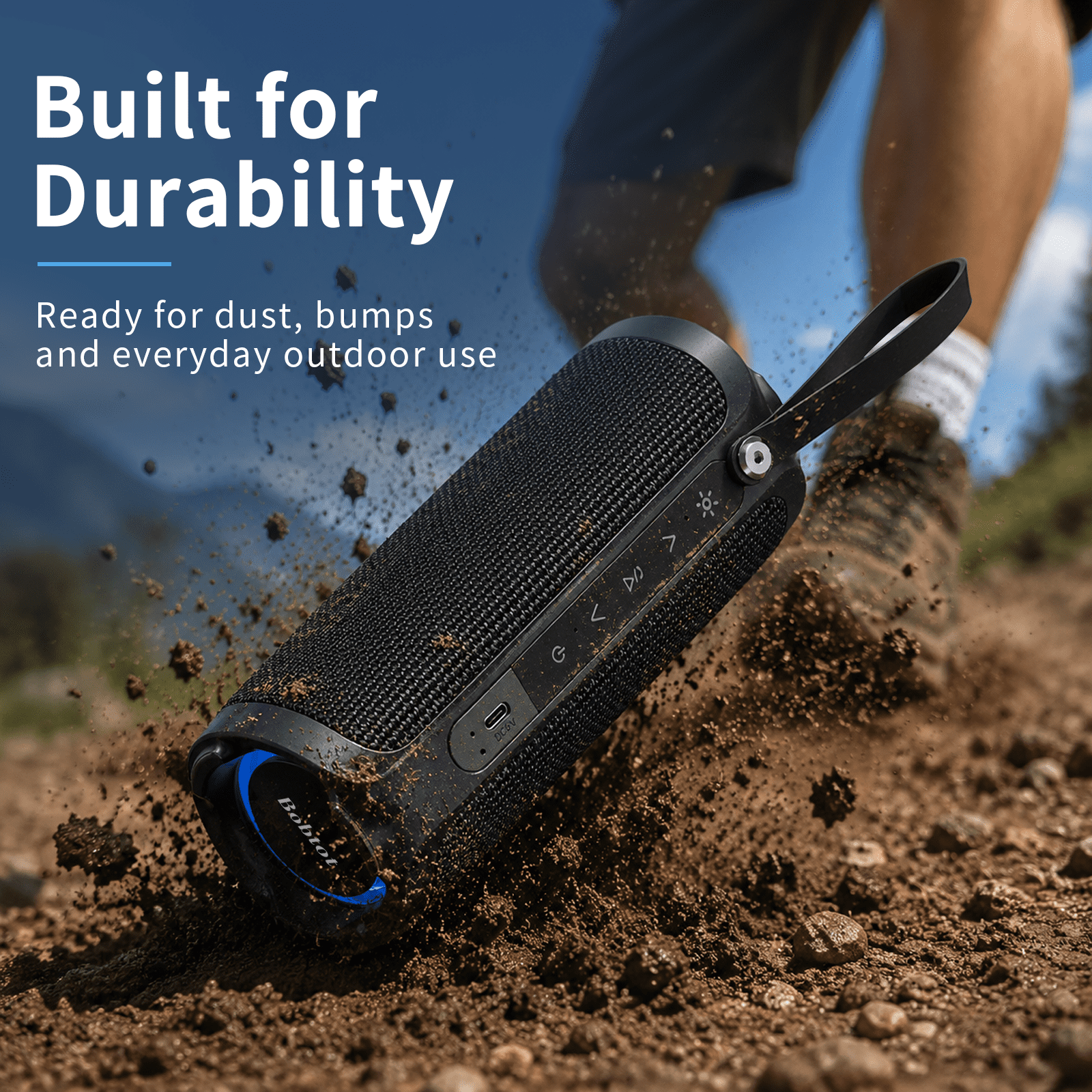 Portable Bluetooth Speaker RGB IPX6 Waterproof, 15W Loud Sound, Deep Bass, Bluetooth 5.3 Wireless Stereo Pairing 15H Playtime, for Home/Outdoor/Party/Beach, Birthday Gift (Black)