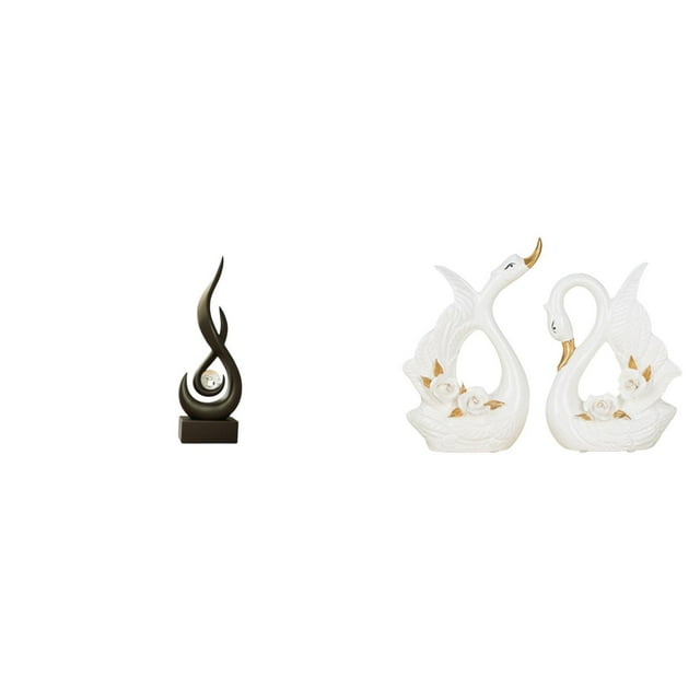 Escultura abstracta de fuego, estatua de cisne de cerámica, elegante adorno artístico, figura coleccionable adecuada para oficinas, salas de estar, do