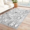 thumbnail image 2 of Black White Geometric Area Rugs, Modern Trellis Rugs 4x6 Living Room, Carpet Soft Non Slip Washable, Modern Geometric Carpets for Bedroom, with Non Slip Backing Washable Fluffy Super Soft Indoor Rugs, 2 of 7
