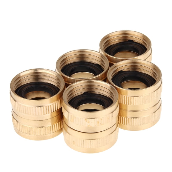 LTWFITTING 3/4" FHT x 3/4" FHT Brass Swivel Hose Adapter,Brass Garden Hose Fitting(Pack of 5)