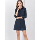 thumbnail image 2 of INSPIRE CHIC Vestido Azul Camisero Mini Botones Frente Manga Larga Vintage Para Mujer Azul Marino L, 2 of 7