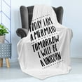 thumbnail image 4 of Im Mermaid Soft Flannel Fleece Throw Blanket, Words in Favor of Optimistic Outlook Towards Life Changing Attitudes Slogan, Cozy Plush for Indoor and Outdoor Use, 50" x 60", Black White, by Ambesonne, 4 of 5