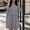 Gray, variant on Women's Ribbed Knit Two Piece Set Long Sleeve Round Neck Top and A Line Mini Skirt for Casual Fall Daily Wear and Home Outfits
