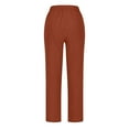thumbnail image 4 of ZACPNCV Women's Elasticated Waist Full Length Casual Pants Nine-Point Pants Orange, 4 of 5