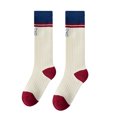 thumbnail image 5 of Esaierr 2 Pairs Kids Girls Cotton Stripes Stripes Thigh High Socks for Toddler Baby Letter Knee High Socks Spring Autumn Socks for 3-8Y, 5 of 5