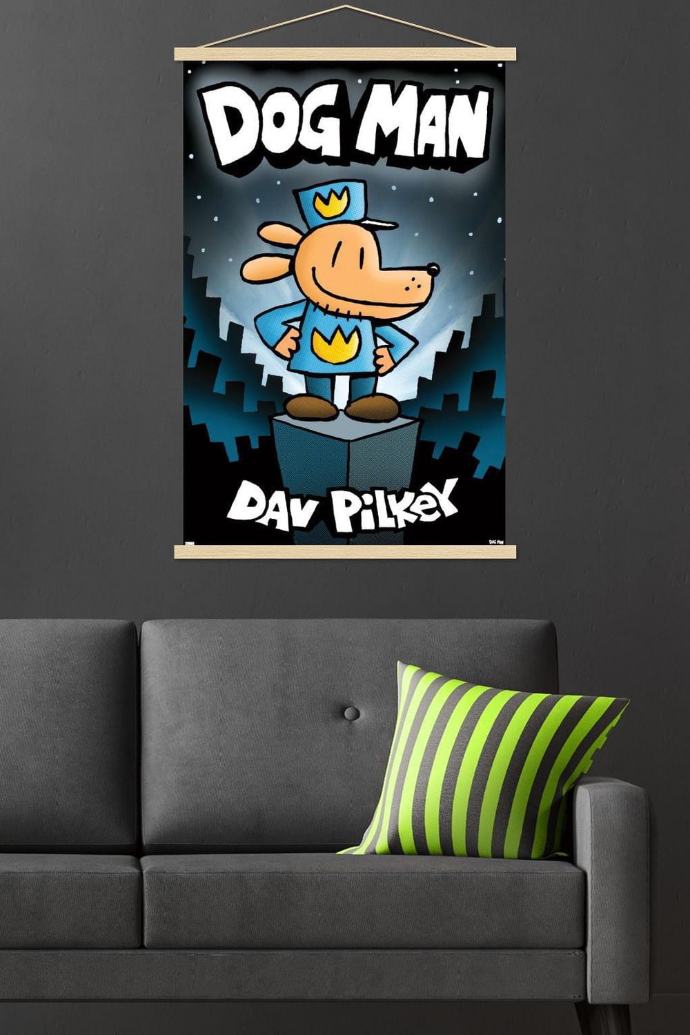 Dog Man - Book Cover (2016) Wall Poster with Magnetic Frame, 22.375" x 34"