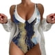 thumbnail image 1 of MKLEKYY Trajes De Baño Mujer Completo Women Printi Swimsuits Monokini Bathing Suits V Neck Swimwear Swimsuits 209, 1 of 4