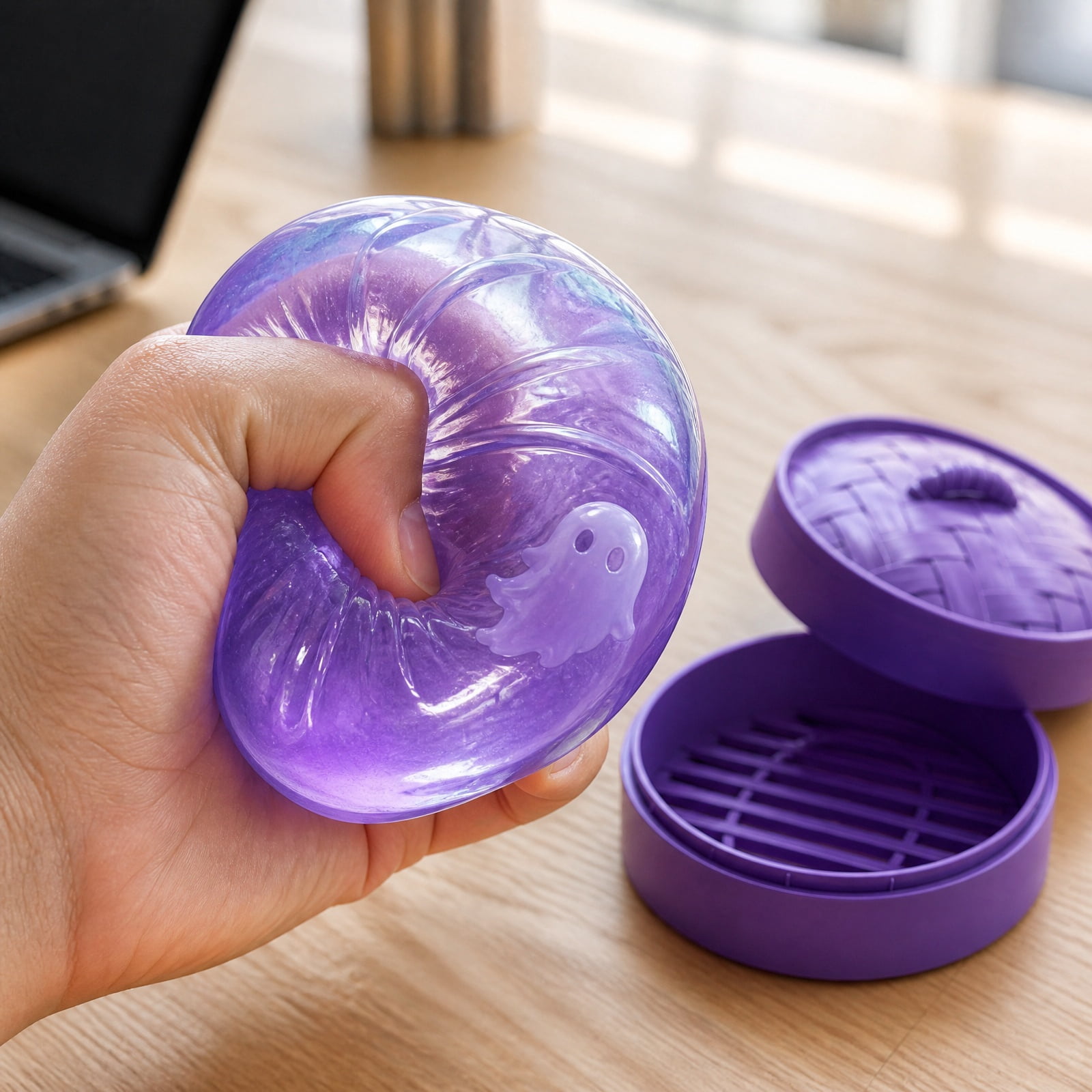 Halloween Ghost Dumpling Squishy, Dumplings Squishies Stress Balls Fidget Sensory Toys, Mystery Dumplings Squishy Soft Squeeze Decompression Dough for Adults(Random One)
