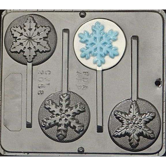 2058 Snowflake Variety Lollipop Chocolate Candy Mold