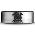 thumbnail image 2 of Tungsten Hammer Wrench Screw Crossed Band Ring 8mm Men Women Comfort Fit Brushed Gray Flat Cut Black Polished, 2 of 4