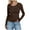 Brown, variant on TTUHYWXI Womens Long Sleeve Stretch Crewneck Ribbed T-Shirt Fitted Casual Basic Tops (Beige, L)