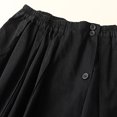 thumbnail image 5 of Mrat Handkerchief Skirts Women's Cotton Linen Casual Artistic Loose Cotton High Waisted A-Line Skirt Half Skirt Slim Boho Skirts S-23 Black L, 5 of 6