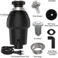 thumbnail image 2 of GAOMON 3/4 HP Garbage Disposal with Air Switch, 4-Stage Grinding, 3500 RPM, Quiet Food Waste Disposer, Stainless Steel & ABS, for Kitchen, Matte Black, 2 of 7