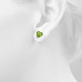 thumbnail image 4 of Round Peridot Earrings in Sterling Silver ( 6mm ), 4 of 4