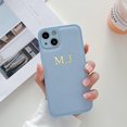 thumbnail image 1 of Funda de teléfono suave de PU de cuero con letras personalizadas de Corea para iPhone 13 12 11 Pro X XS Max XR 7 8 Plus, funda trasera lisa de lujo Tan Jianjun unisex, 1 of 2