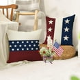thumbnail image 6 of 4th of July Patriotic Decorative Throw Pillow Covers 16x16 Set of 4, America USA Rustic Red White Blue Stripes Stars Outdoor Pillowcase, American Independence Day Cushion Case Home Decor, 6 of 6