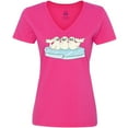 thumbnail image 3 of Inktastic 3 Cute White Harp Seals on Ice Women's V-Neck T-Shirt, 3 of 5