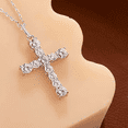 thumbnail image 2 of Collier Croix Feuille pour Femmes Collier Croix Or Sterling, 2 of 5