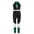 thumbnail image 3 of Freebily Kids Girls Shiny Metallic Gymnastic Unitard Sleeveless Bodysuit for Training and Performance Green 6, 3 of 6