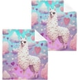 thumbnail image 3 of GZHJMY Cute Lama Cotton Washcloths Set of 6, 12"x12" Super Soft Absorbent Wash Cloths Bathroom Face Cloths Fingertip Towels for Gym Hotel and Spa, 3 of 7