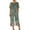 Army Green, variant on Patlollav Womens Print Short Sleeve Sleepshirt And Pants Sets Loungewear Pajamas With Pockets