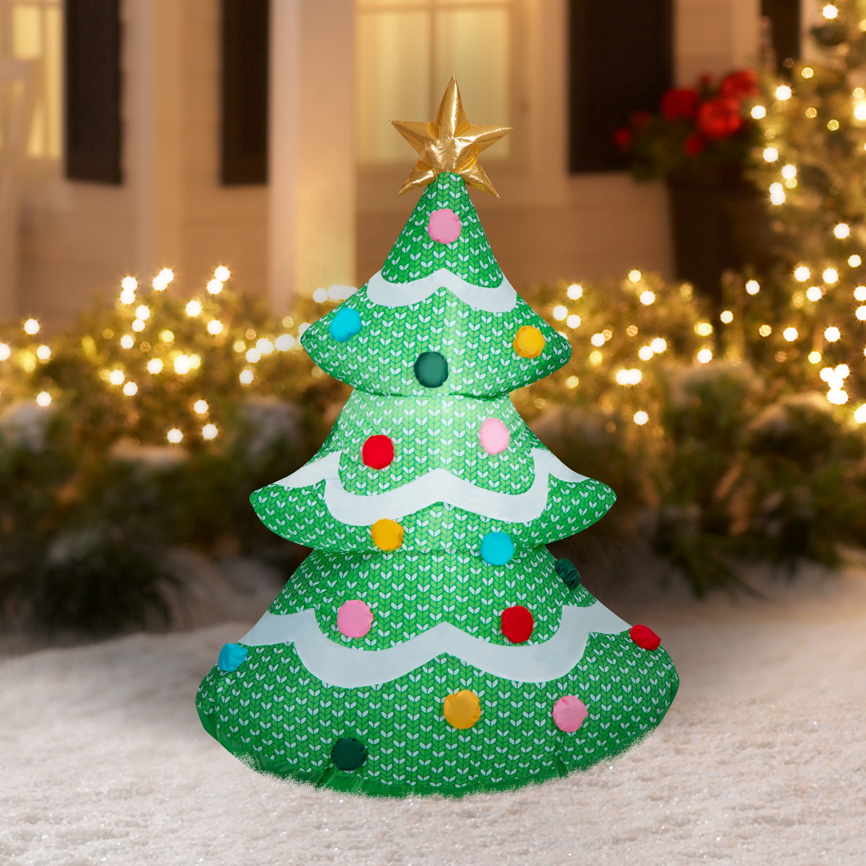 Multicolor Christmas Tree Airblown Yard Inflatable, 4', by Holiday Time