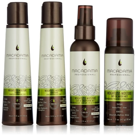 Wightless Moisture Travel Kit by Macadamia for Unisex - 4 Pc Kit