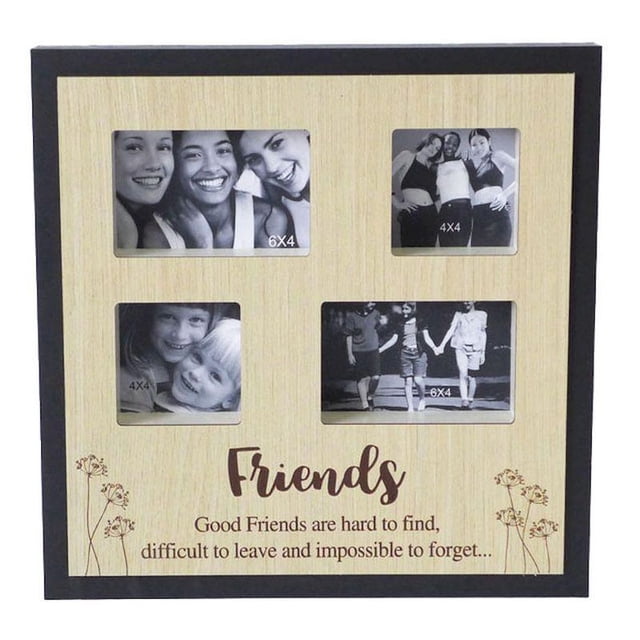 15 X 15" 'Friends-Good Friends Are Hard To Find, Difficult To Leave And Impossible To Forget' Holds 6 X 4', 4 X4' Photo Frame