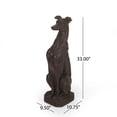 thumbnail image 5 of GDF Studio Mariely Outdoor Caste Stone Greyhound Dog Garden Statue, Dark Brown, 5 of 8