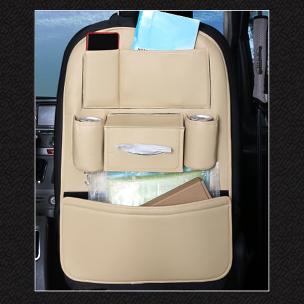 Organizador de maletero de coche | Bolsa de almacenamiento colgante de gran capacidad para el respaldo del asiento de SUV y coches | Organizador de cuero de 58 x 43 cm para niños, viajes y útiles