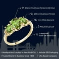 thumbnail image 2 of Gem Stone King 2.46 Cttw 10K Yellow Gold Green Peridot and Diamond Accent 3-Stone Engagement Ring for Women | Three Stone Wedding Anniversary Promise Ring for Women (Size 9), 2 of 4