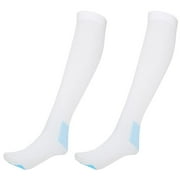 Compression Knee High Socks Varicose Veins Socks with Inspect Toe Hole(White M)JIXINGYUAN