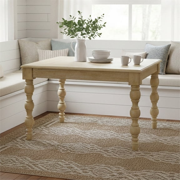 Casartis Living James 48" Square Farmhouse Wood Dining Table in Natural