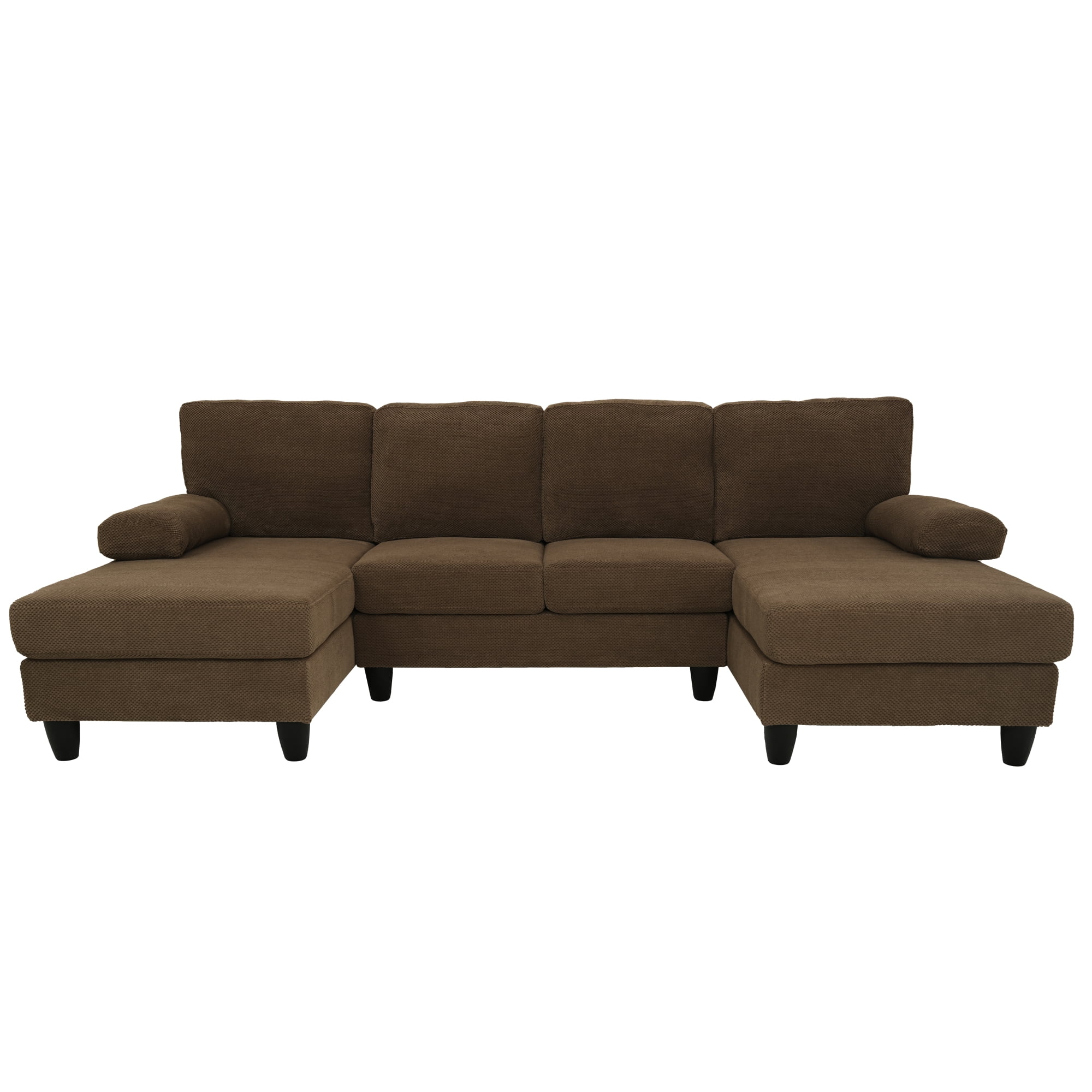 Leumius 104" U Shaped Sectional Sofa,Modern 4 Seat Oversized Sofa with Double Chaise for Living Room,Coffee