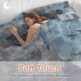 thumbnail image 5 of Navy Blue Grey Duvet Cover Set,Modern Oil Painted Abstract Art Aesthetics Soft Duvet Cover California King Bedding Set 4 Pieces,1 Quiltcover and 2 Pillowcases with Zipper,1 Bed Sheet for All Seasons, 5 of 9