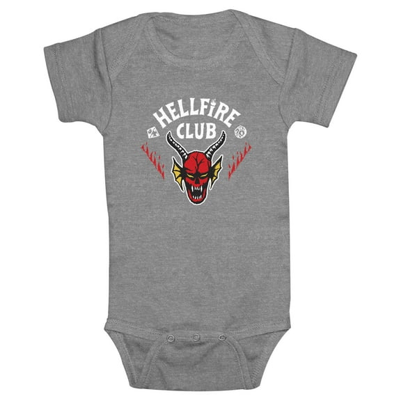 Netflix Infant's Stranger Things Hellfire Club White Logo Bodysuit