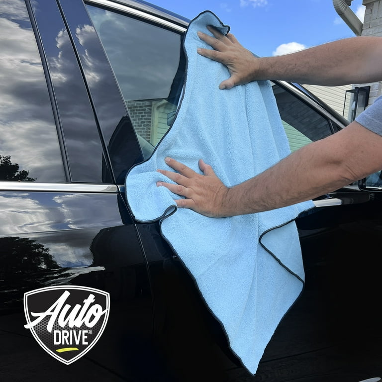 Heavy-Duty Microfiber Drying Towel, Blue photo 3