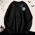 thumbnail image 2 of Tisuna Halloween Sweatshirt For Women Relaxed Fit Skull Print Crewneck Sweatshirt Ladies Long Sleeve Festival Theme Party Fall Tops Clothes Size S, 2 of 5