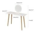 thumbnail image 2 of Piweml White Vanity Desk with Mirror, 40 Inch Makeup Vanity Desk Girls Dressing Table with Solid Wood Legs, Modern Vanity Table for Cosmetics, Hair Tools in Bedroom Dressing Room, 2 of 9