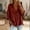 Wine, variant on FRSASU 3/4 Sleeve Button Up Shirts for Women Casual Tunic Tops V-Neck Casual Summer Vacation Loose Seniors Blouses Wine