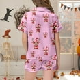 thumbnail image 4 of TZEWGL Night Suit For Baby Satin Silk Short Sleeves Button Down Top Classic Shorts With 2 Piece Set Features Pjs For Kids size 12-13T, 4 of 5