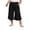 Black, variant on Womens Stretch Capris New Women's Plus Size Capris Summer Casual Cropped Pants High Waisted Wide Leg Trousers with Pockets Black XXL
