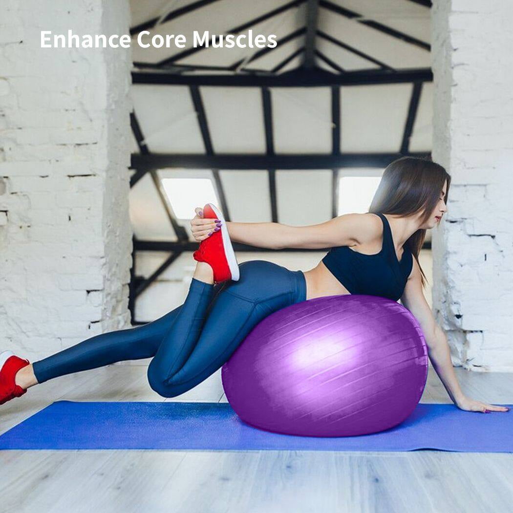 Cardio Drumming Equipment Set, Fitness Balance Ball with Pump & 3.2oz Sticks, Aerobic Exercise Ball for Workouts, Stability, Pilates, Yoga, Pregnancy Gymnastics
