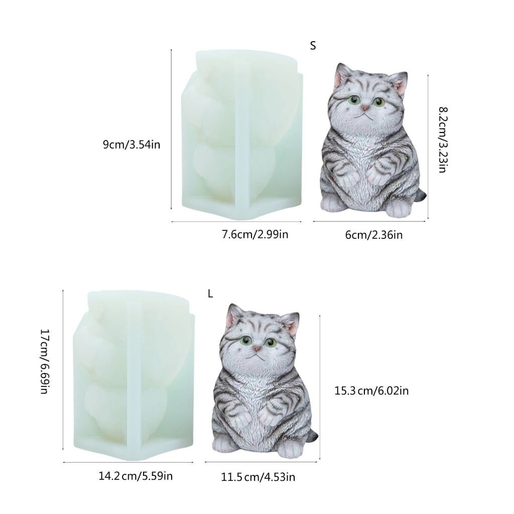 Cats Shaped Silicone Molds Animal Candle Molds for Candle Soap Home Decoration, Plaster Decoration, Epoxy Resin Project