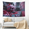 thumbnail image 3 of Gaeub Gothic Red Skull Cemetery Print Tapestry Wall Hanging(60x40 inches),Tapestry Home Decor,Wall Art for Living Room Bedroom Home Decor, 3 of 8