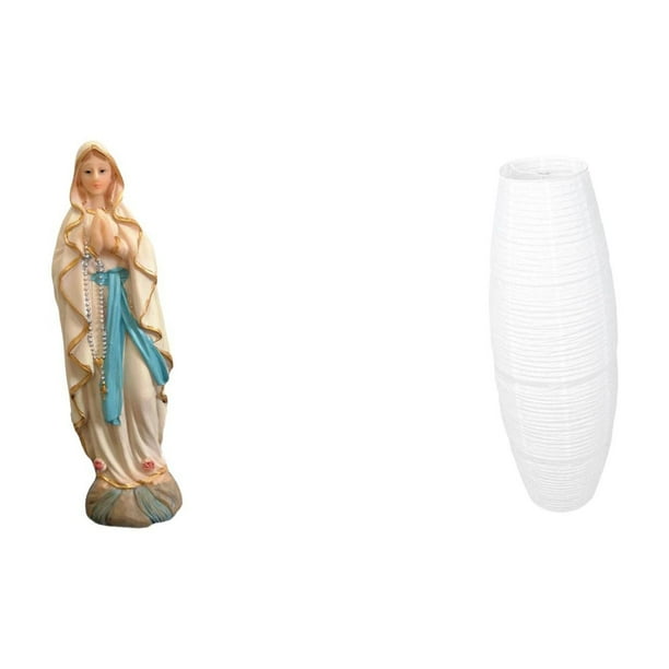 Cubierta de lámpara de pie de estatua,Colección religiosa de la estatua de la Virgen María,Pantalla de lámpara de pie de papel de arroz Lámparas de linternas,Colección de Madonnas Figuras