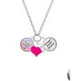 thumbnail image 2 of Delight Jewelry Silvertone Domed Multi Color DSN - Hot Pink Heart Nurse Strong Zoe Necklace, 2 of 4